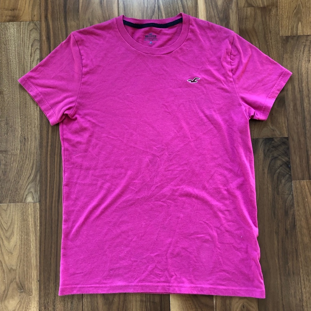 Men’s Small Pink Hollister Logo Crewneck T-Shirt